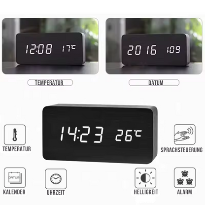 Digitaler Holz Wecker